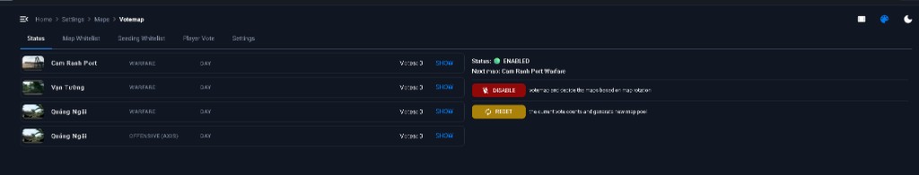 Votemap status with map pool and seeding whitelist tab